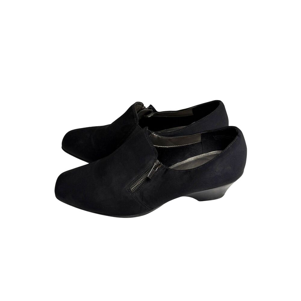 Abella Jodi Shoe Mule Block Heel Women Black 11 AA Narrow NIB